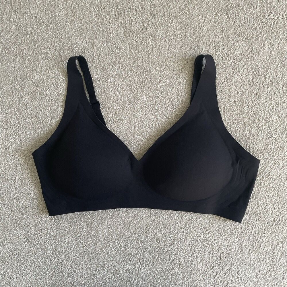Wireless T-Shirt Bra Supportive Comfort Black Undergarment Women's Size XL